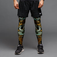 Cycling Leg Sleeves for Running Training Basketball - Non-Slip, Quick-Dry, Elastic Knee Protection with Skull Design