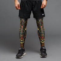Cycling Leg Sleeves for Running Training Basketball - Non-Slip, Quick-Dry, Elastic Knee Protection with Skull Design