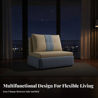 Foldable Design Single Fold-extendable Lounger two-in-oneUse Pull-extendable Armchair Bed Space-Saving transformable Seating Multi-Functional for Guesthouse Owners, Apartment Dwellers, Study Room, Small areas, Bedroom, Dormitory