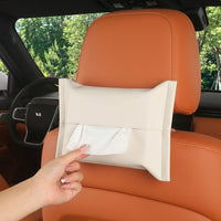Tissue Box and Napkin Holder for Car Sun Visor, Leather Car Tissue Holder for Armrest Box, Smooth PU Leather Case, Car Tissue Box Pack of 1