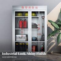 Stainless Steel Fire Cabinet Rust-Resistant Fire Suppression Device Storage Cabinet Heavy Duty for Facility Manager S, Commercial Buildings, Warehouse