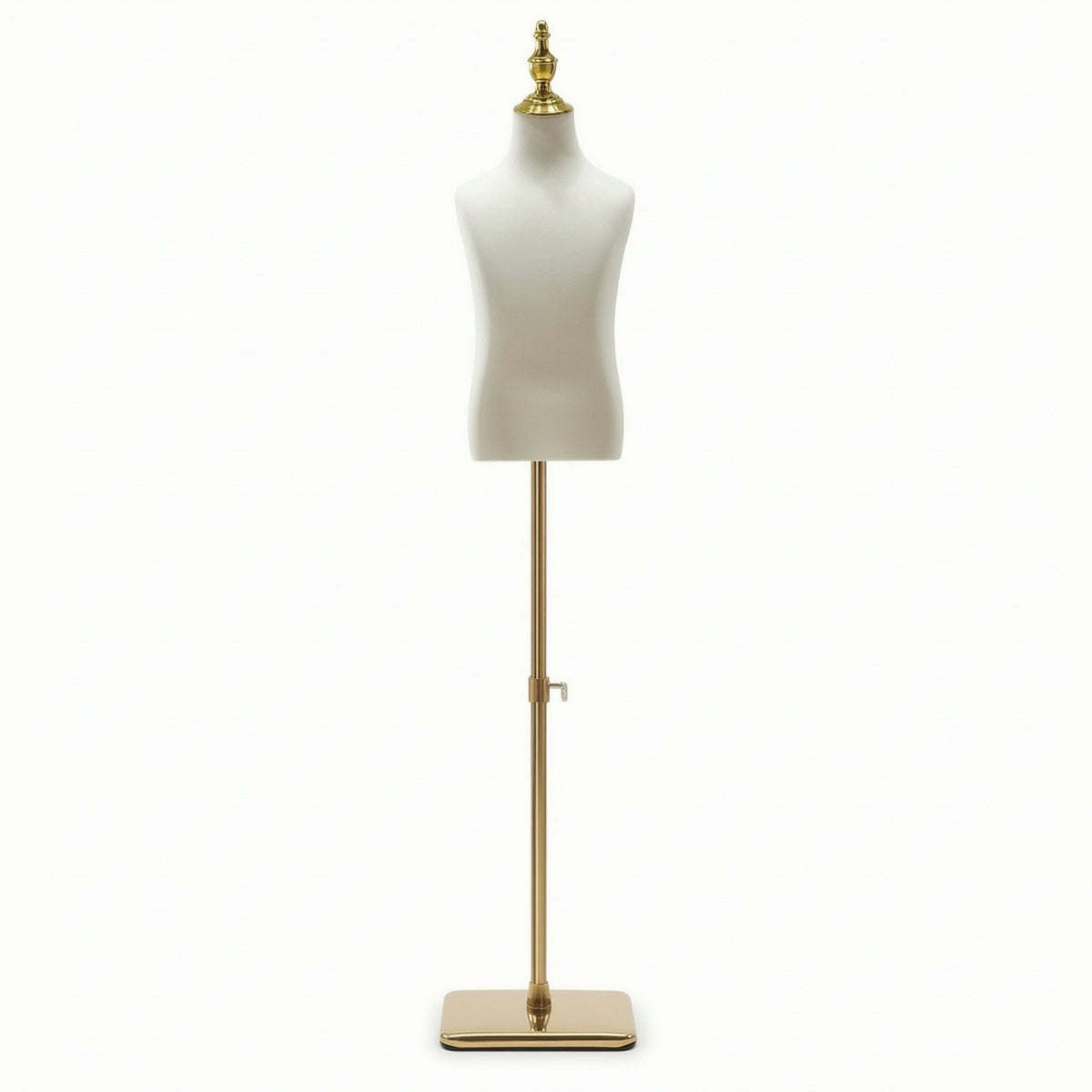 Child Mannequin with Stand Textile-wrappedCovered Mannequin Torso with Golden Base-Colored Dress Form for Tailors, Window Display, Photography Studio