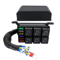 Relay Box with Pre-Wired Harness Heavy Duty Automotive Relay Fuse Box Hassle-Effortless Neat for DIY Mechanics, Engine Bay