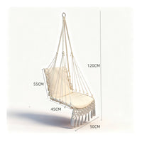 Hanging Swing Chair with Tassels Boho Swing Seat Chair Macrame for Garden, Teens
