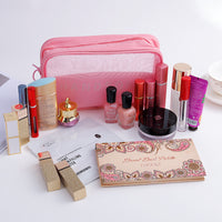 3-Piece Portable Travel Cosmetic Organizer Bag Set with Visible Mesh