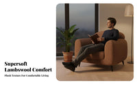 Wabi-Sabi Design Curved Teddy Armchair Nordic aesthetic Upholstered Barrel Chair Boucle Fabric Home Seating Ergonomic Backrest for Homeowners, Interior Designers, Living Room, studying corner, Lounge Area, Apartment