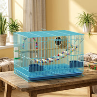Pet Bird Cage for Small Birds, Foldable Breeder Cage with 1cm Bar Spacing, Cage Small Single Level Indoor Home Design with Slide Out Tray 60cm