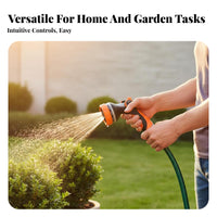 Thumb Push Control 10-Function Spray Nozzle Long-Lasting Garden Hose Nozzle Leak-Proof for Car Owners, Gardening, Patio Cleaning