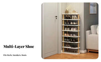 Multi-Tier Shoe Rack Space-Saving Entryway Shoe Storage Large Capacity for Apartment Dwellers, Homeowners, Small Areas, Hallway, Dorm Room