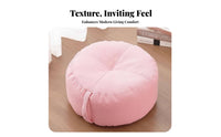 Minimalist Design Upholstered Round Pouf Soft material Cover Upholstered Round Ottoman Multi-Functional Small Stool space-efficient Size for Apartment Dwellers, homeowners, Children, Living Room, Balcony, Bedroom, Entryway