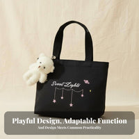 closure Small closureed Canvas Handbag informal and design Lunch Pouch Lightweight Tote Bag long-lasting for Office Workers, Professionals, everyday Use, School, Shopping, Travel