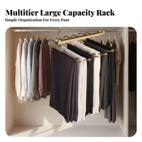 Space-Saving Multi-Rod Pants Hanger Foldable Design Multi-Garment Hanger Non-Slip Closet Organizer 360° Swivel Hook for Apartment Dwellers, Homeowners, Students, Bedroom, Dorm Room
