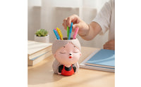 Figurine Pen Holder Cute Girl Pen Holder Stationery Container Decorative Stationery Holder Playful for Students, Study Room