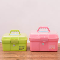 Portable Transparent Plastic Storage Box with Handle for Medicine or Cosmetics