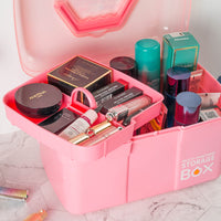 Portable Transparent Plastic Storage Box with Handle for Medicine or Cosmetics