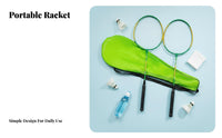2 Pieces Badminton Racquet with Bag Multifunctional Racket Bag with Shoulder Strap Portable Case for Beginners, Families, Backyard, Park, School