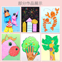 DIY Art Craft Kit for Kids, Kindergarten Educational Material Pack, Creative Paste Painting Puzzle Toy