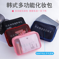 3-Piece Portable Travel Cosmetic Organizer Bag Set with Visible Mesh