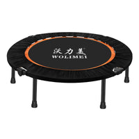 Foldable Indoor Fitness Trampoline for Kids and Adults with Handrail