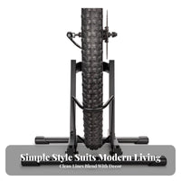 Cylindrical Metal Two-Wheeler Support Stand L-Shaped Bike Parking Stand Wheel Hoop Freestanding Bike Holder Curved Cradle for Maintenance