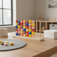 42 Pieces Educational Beading Toy Wooden Fruit Sorting Toy Screen Fruit Matching Puzzle for Preschoolers, Children 3++, Daycare