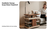 Movable with casters Adjustable C-shaped designd Desk Foldable Rolling C-shaped designd Tray Space-Saving Living Room Furniture Easy Assembly for Small Apartment Dwellers, telecommuting Workers, Students, Bedroom, Home Office