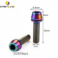 Titanium Alloy Stem Bolts M5 M6x20 for Bicycle Stem Disc Brake Caliper Fixing TC4 Rustproof