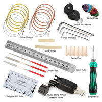 Guitar Repair and Maintenance Tool Kit with String Changing Tools and Bridge Pins