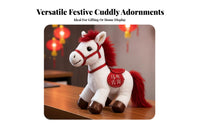 Traditional Horse Year Symbol Toy Great Gift Soft Horse Toy Good Fortune Symbol Stuffed Small Horse Doll for Children, Adults, Birthday Parties
