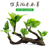 Artificial Driftwood Anubias Aquarium Decor