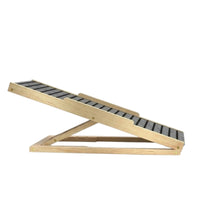 Carpeted Dog Stairs Sturdy Construction Wooden Pet Steps Foldable Dog Ramp Stable Triangular Frame Adjustable Pet Ramp