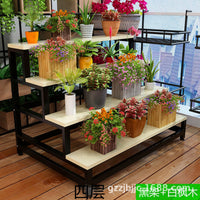 Modern Multi-Tier Trapezoid Plant Stand for Indoor Balcony and Flower Shop Display