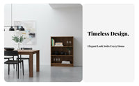 8-Tier Book Rack Walnut Finish Narrow Storage Cabinet Vintage Design Adjustable Shelves for Collectors, Renters, Bedroom