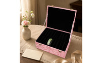Brocade Jewelry Box Divided Tray Compartment Jewelry Box Metal Latches Storage Item
