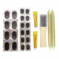 Bike Tool Set, Inner Tube Patch Kit, Trail Bike, Motorcycle, E-Bike, Glue, Abrasive Tool, Lever, Random Assortment
