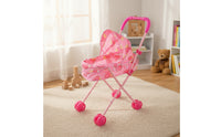Doll Carriage with Canopy Foldable Doll Carriage Lightweight Toy Pushchair for Kids, Playroom
