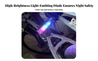 High Brightness LED Bike Tail Light Multi-Mode Rechargeable Cycle Rear Light Long Battery Life for Adults, Kids, Commuting, Helmet, Hiking