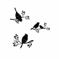 3 Pieces Bird on Branch Wall Art Wrought Iron Design Avian Silhouette Branch Art Hollow-Out Design House Decoration for Gardeners, Patio
