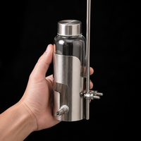 Stainless Steel Drinker, Parrot Water Bottle with Fine Needle Nozzle, Budgie Water Bottle for Cage, Adjustable Toy Hook 4-7mm
