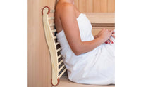 S-Shape Sauna Backrest Natural Wood Construction S-Shaped Wooden Backrest