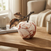 Tabletop Ornament with Branch-and-Leaf Top Polished Decor for Entryway Console, Coffee Table