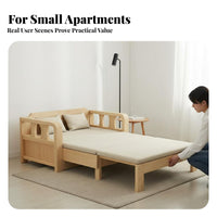 Multi-Functional Pull-extendable Sleeper Loveseat Space-Saving expandable Slatted Daybed Single to Double Conversion Sofa Bed long-lasting Frame for Small Apartment Dwellers, Students, Homeowners, Living Room, Bedroom, Home Office