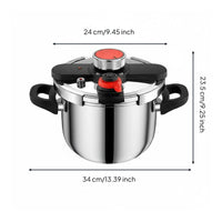 Thickened Body Burst-resistantProof Pressure Cooker 6 Safety Protections Stovetop Pressure Cooker Quick-Seal Lid Cookware Single-Hand-Hand Locking for Gas Cooktop