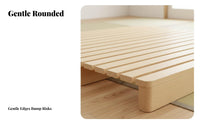 Lowheight Bed Frame Japanese design Slatted Floor Bed Frame No Headboard Mattress Foundation for Guesthouse Owners, partners, floor mat Room, Modern Home