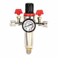 Dual Outlet Air Compressor Filter Regulator Quick Connector Water Separator Regulator Easy Installation for Workshop, Garage, Factory