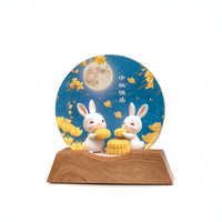 Acrylic Night Light with Wooden Base Illuminated LED Night Light Printed
