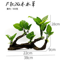 Artificial Driftwood Anubias Aquarium Decor