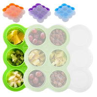 9-Hole Silicone Baby Food Storage Container with Lid, Freezer Tray for Purees, Ice Cubes, and Snacks