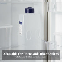 Water Carafe with Handle Leakproof Refrigerator Door Pitcher Airtight Fridge Door Water Jug for Families