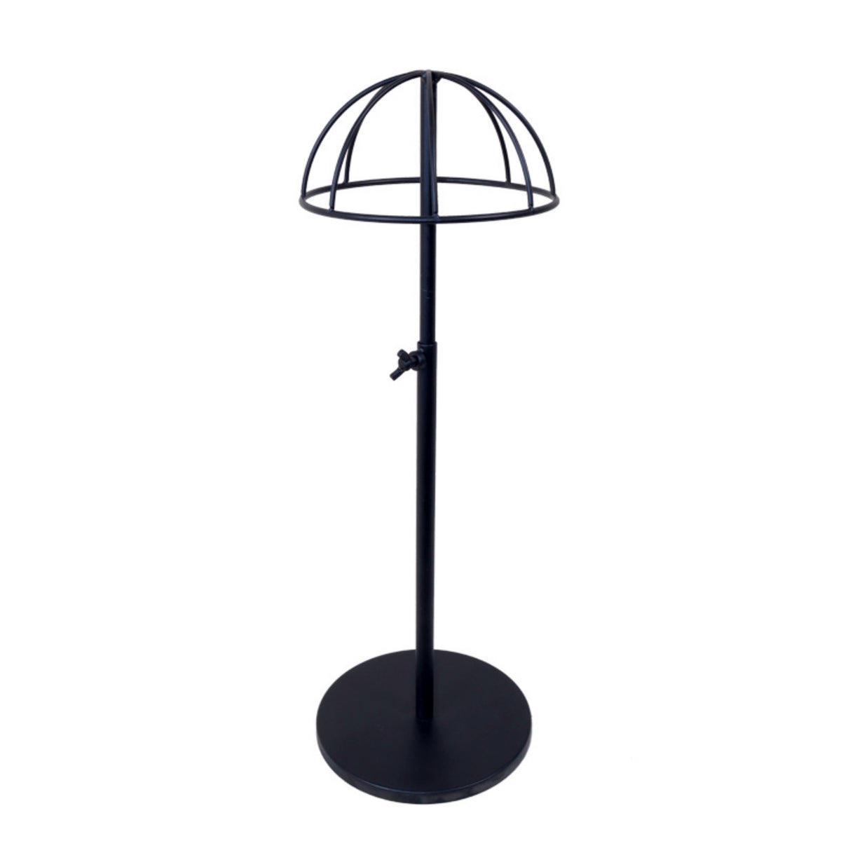 Curved Arms Adjustable Hat Stand Round Base Dome Top Hat Stand